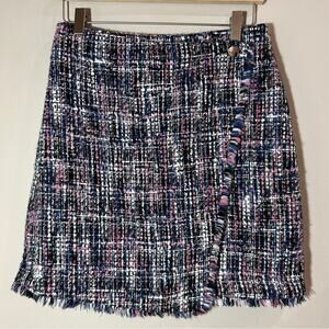 Loft Tweed Faux Wrap Skirt